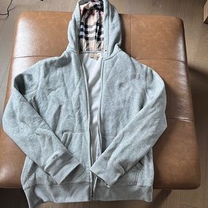 Men’s grey hoodie full zip jacket XXL but fit like medium